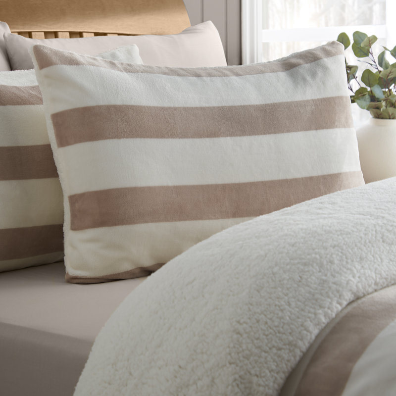 Cosy Sherpa Stripe Duvet Cover Set, Double