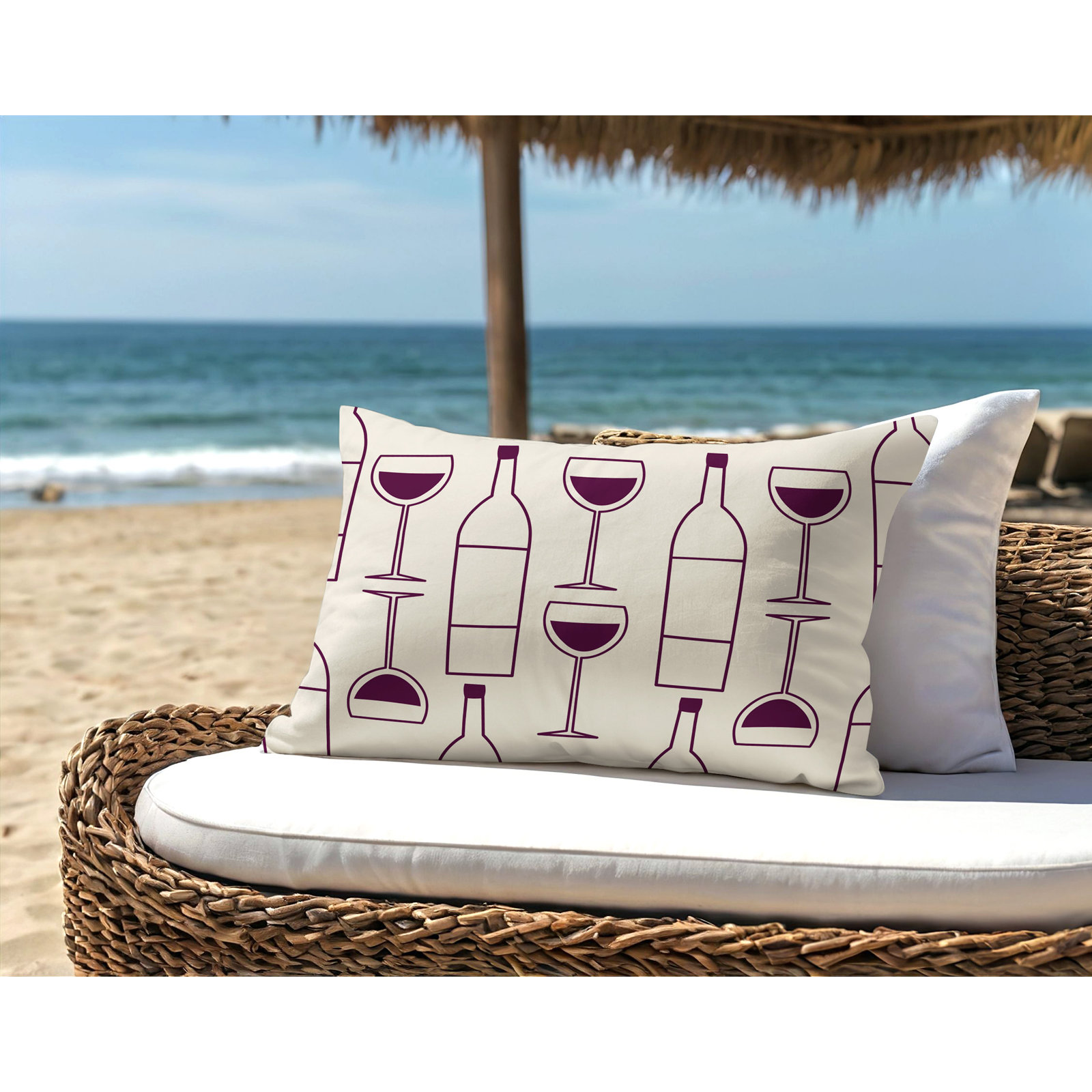 Hyatt Indoor/Outdoor Throw Pillow, 18"H x 25"W, Purple