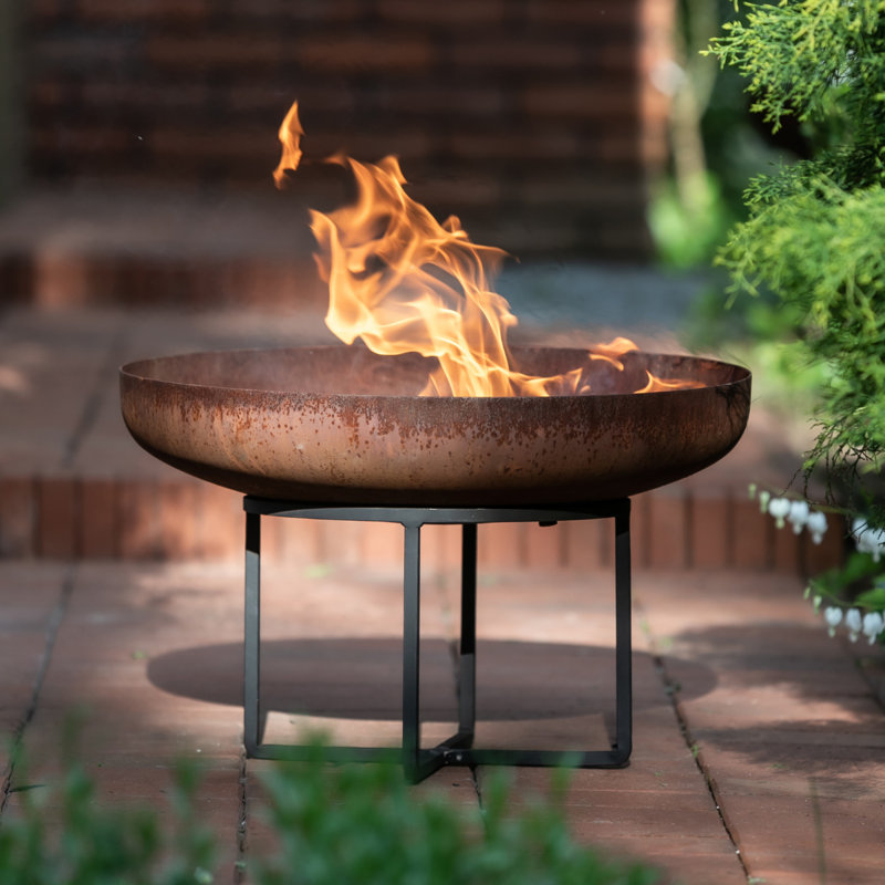 Maui Round Steel Smokeless Fire Pit, Raw