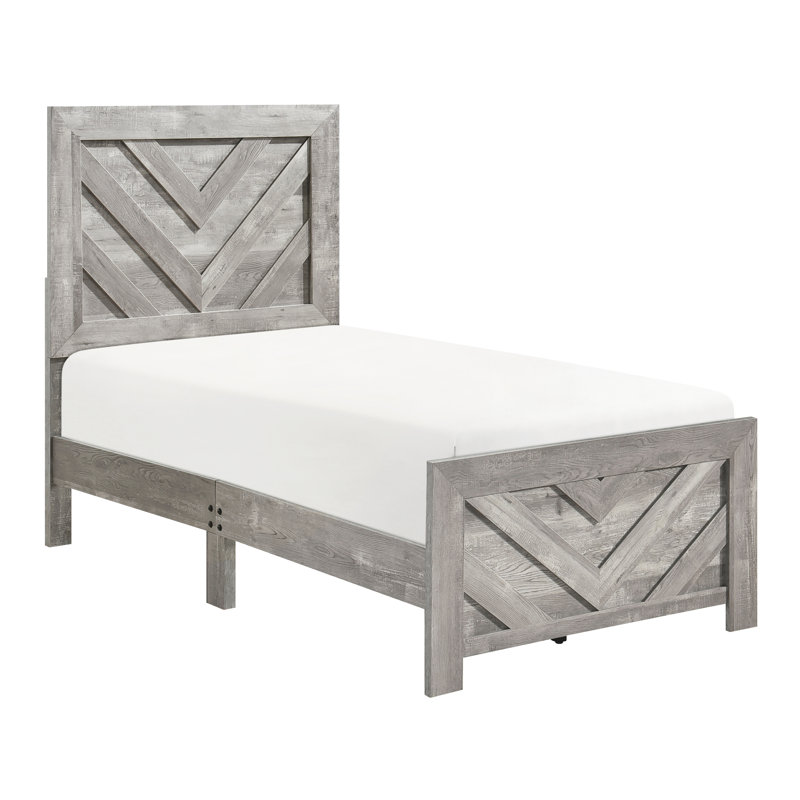 Rustic Gray Finish Twin Size Bed For A Tranquil Bedroom Ambiance With Style, Gray, Twin