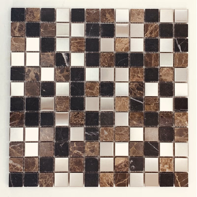 1" x 1" Mixed Material Mosaic Tile