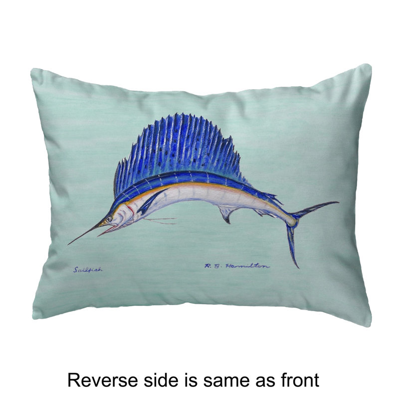  Housse et insert pour oreiller rectangulaire Sailfish, Bleu sarcelle