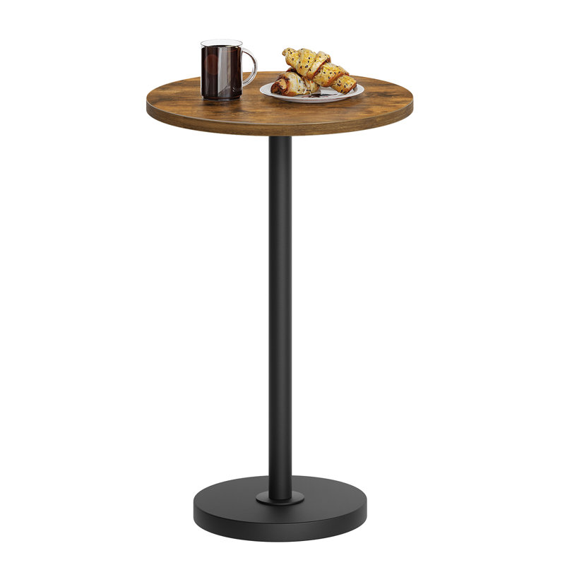 24.7" Small End Table Round Storage Table Cocktail Table, Brown