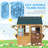 Foldable Outdoor Playhouse, Wooden Kids Cottage with Windows, Working Door, Snack Bars, Waterproof Covers, Blackboards, for Kids 3-8 Years, Brown
