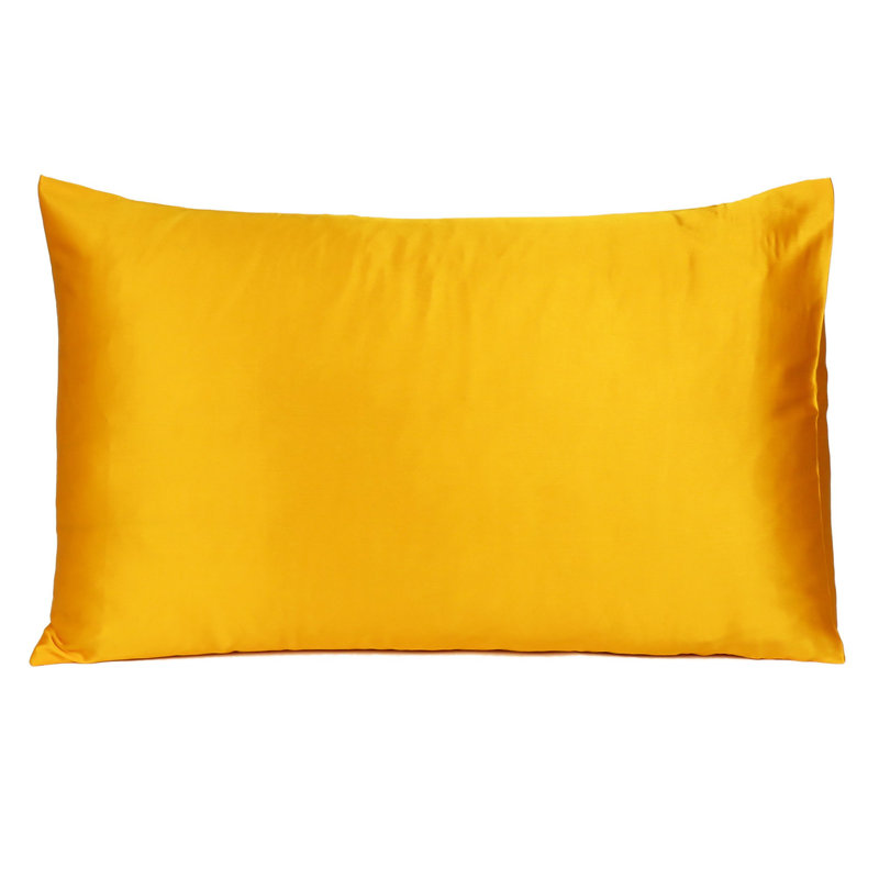Taie d'oreiller en satin , Standard, Doré