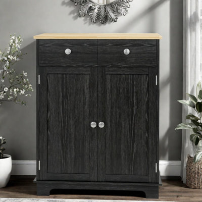 Buffets compacts avec rangement, armoire en bois de 26,8 pouces, maison de cuisine rustique moderne