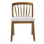 Chaise de salle à manger Mid-Century moderne en bois d'hévéa avec assise rembourrée-125098511