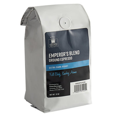Crown Beverages Emperor's Blend Ground Espresso 12 Oz. WS-999EMPESPGRN