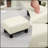 Elegant Small Ottoman Foot Rest With Linen Fabric And Plastic Legs, For Living Room And Bedroom Use-1820690596