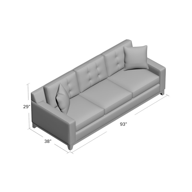 Carollton Upholstered 93'' Sofa, Bella Lagoon Performance Velvet