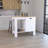 Kitchen Island 35" H, One Storage Cabinet With Door, Two Internal Shelves, One Open Storage Shelf, White/Macadamia