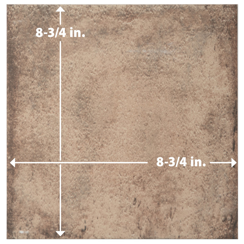 DAnticatto 9" x 9" Porcelain Wall & Floor Tile, Brown