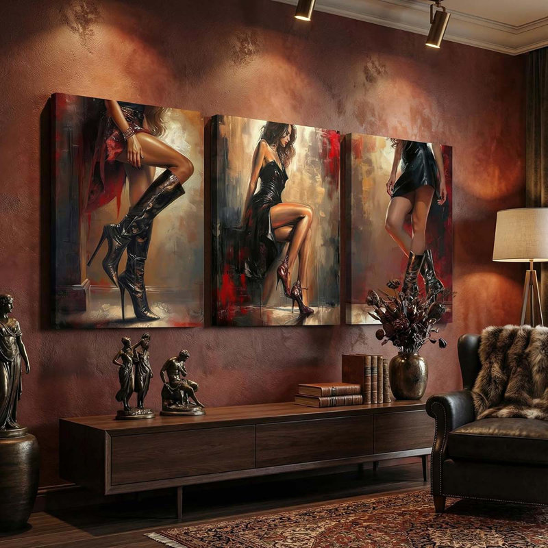 3 Piece Wrapped Canvas Print, 40 cm H x 90 cm W