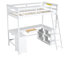 Lit mezzanine simple blanc avec bureau en forme de U et beaucoup de rangement - Fabrication en bois massif pour une chambre à coucher amusante et des espaces généreux-1621800781-1621800819