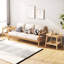  Table d'appoint 2 pièces en bambou avec tablette de rangement en rotin et table de bout Boho