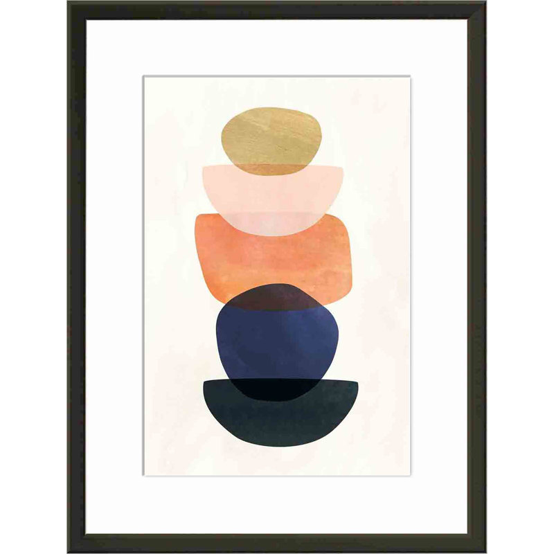 Mod Mods II par Victoria Borges - peinture encadrée, H 32 po x l 48 po, Noir