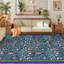 Tapis floral lavable à la machine avec envers en caoutchouc durable pour le salon-130108706-130108707