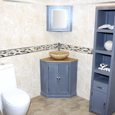 Andrina 550mm Single Bathroom Vanity with Vessel Stone Basin