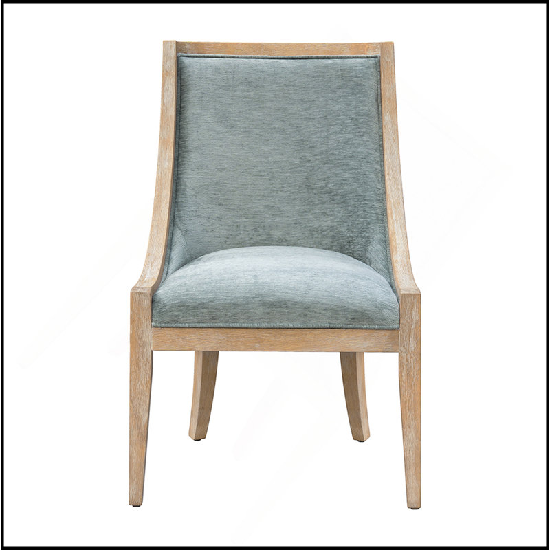 Chaise rembourrée avec garniture cloutée, Polyester vert doux