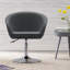 Yelena Faux Leather Swivel Accent Chair with Height Adjustable Chrome Base-20649956
