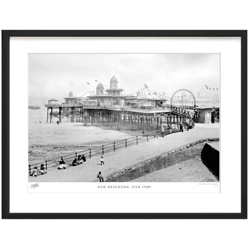 New Brighton, Pier 1900 by Francis Frith - Single Picture Frame Print, 60cm H x 80cm W x 2.3cm D