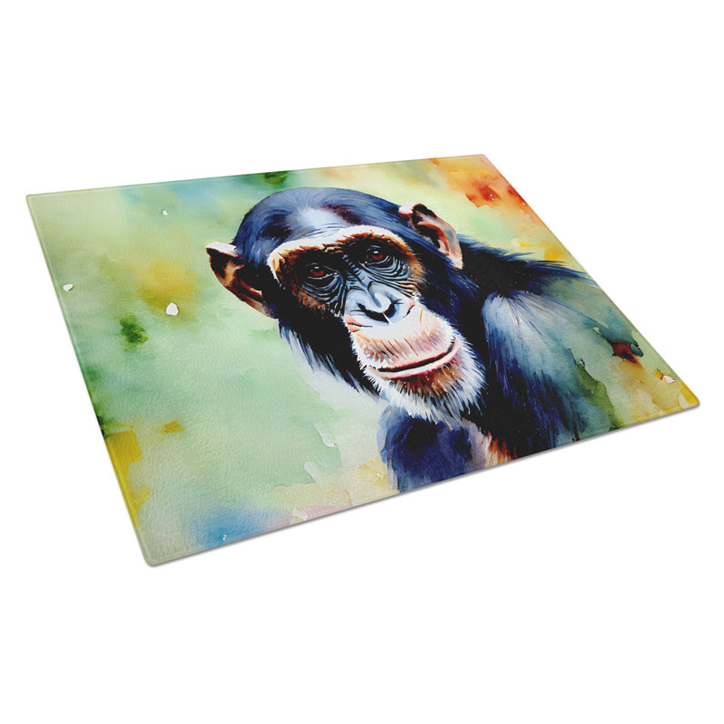 Chimpanzee Glass Cutting Board Large