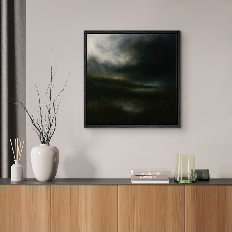 Reproduction d'art encadrée sur toile pour décor moderne neutre, H 24 po x l 24 po, Noir