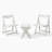 HIPS Foldable Small Table And Chair Set With 2 Chairs And Rectangular Table  White