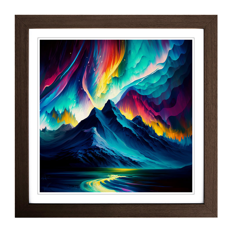 Northern Lights - Framed Print, Walnut
