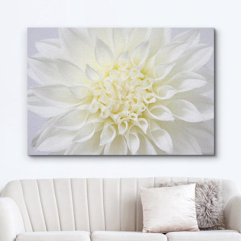 Flower Blossom «Vibrant High Contrast Détail White Flower Floral Botanical Zen Decor» sur, H 32 po x l 48 po