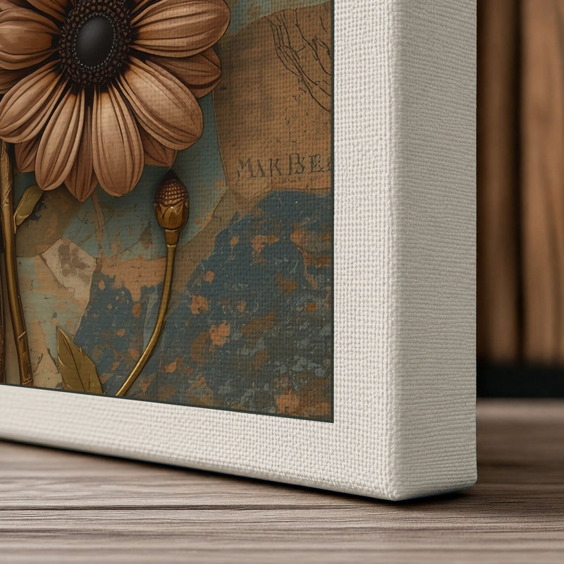 Fading Blooms Botanical - Wrapped Canvas, 36x24 - 91.4 x 61.0 cm, Cream Border