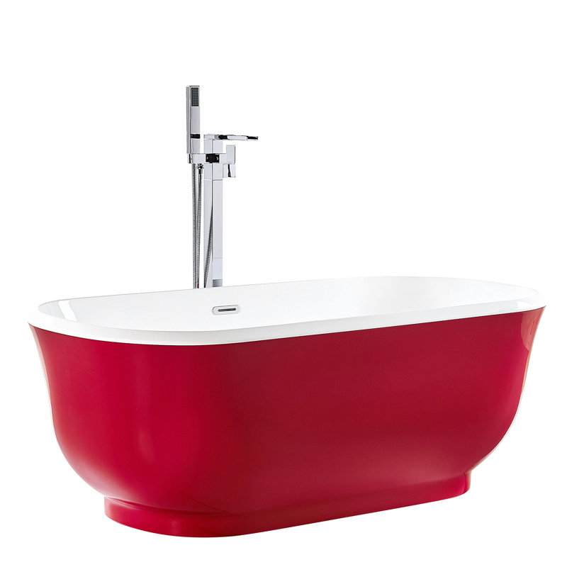 Bolduc 1700mm x 770mm Soaking Acrylic Bathtub, Red