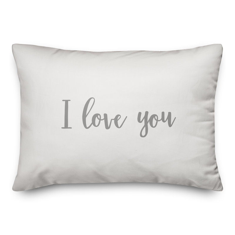  Coussin décoratif I Love You, Gris / blanc