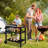 Bernece Outdoor Grill Dining Cart Movable BBQ Trolley with Two Wheels-590440097