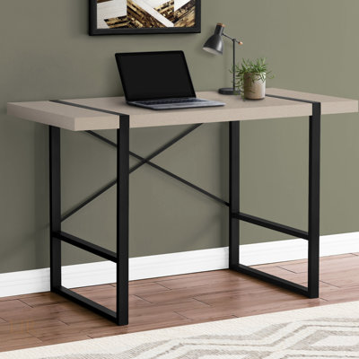 Bureau d'ordinateur Fullilove, bureau à domicile, ordinateur portable, L 48 po, travail, métal, stratifié, contemporain, moderne