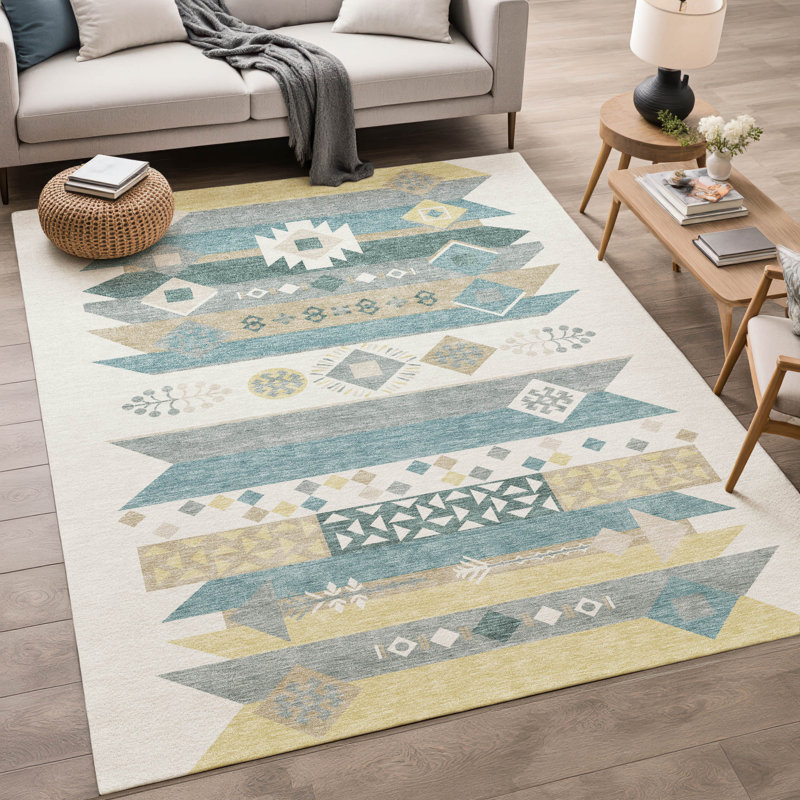 Tapis intérieur / extérieur lavable à la machine Chantille ACN2499 Global, Ivoire ivoire, 10 pi x 14 pi