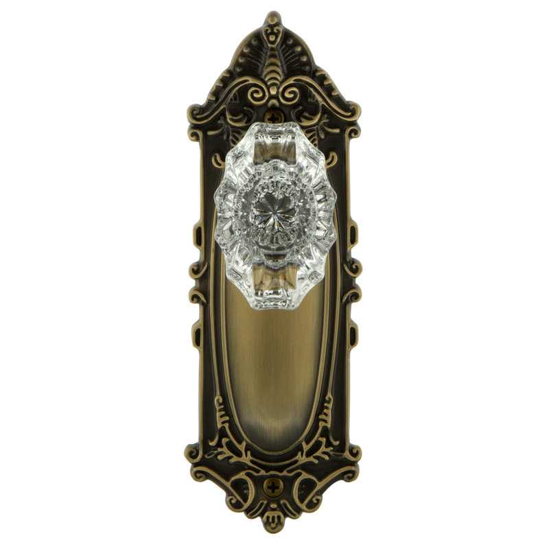 Victorian Plate with Chateau Door Knob, Antique Brass