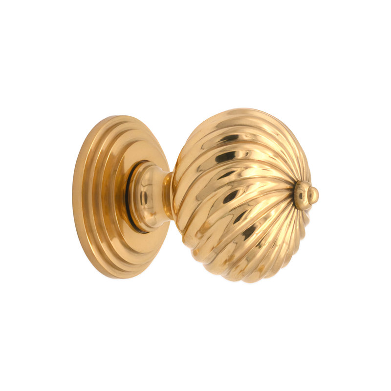 Burcot Mortice Door Knob, Polished Brass