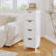 Armoire de rangement mince et mince à 4 tiroirs, armoire de plancher en panneau de fibres à densité moyenne avec dispositif de fixation murale anti-basculement