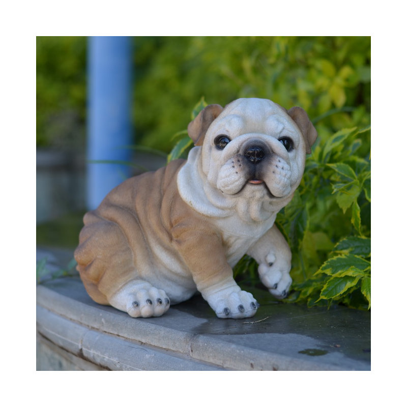 Statue chiot bouledogue