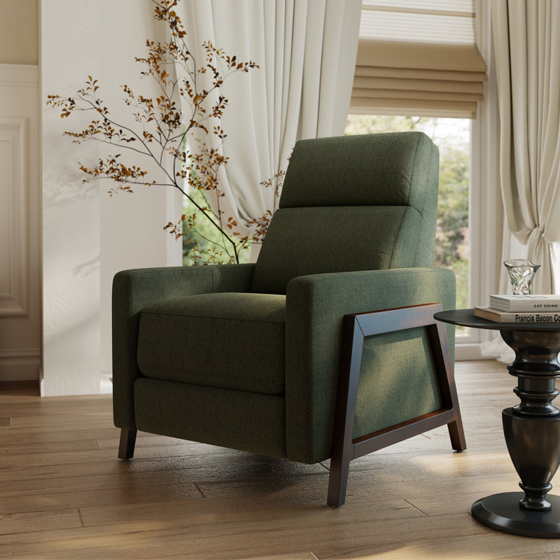 Fauteuil inclinable traditionnel en bois massif Edwin, Vert