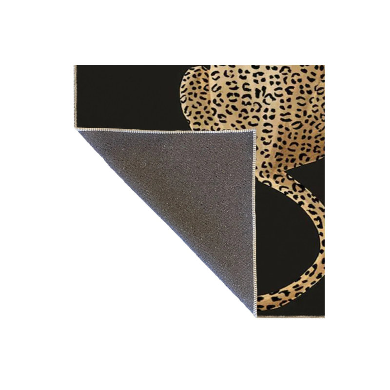 Black And Beige Noble Leopard Patterned Creative Modern Decorative Carpet, Runner 2'6" x 6'7"