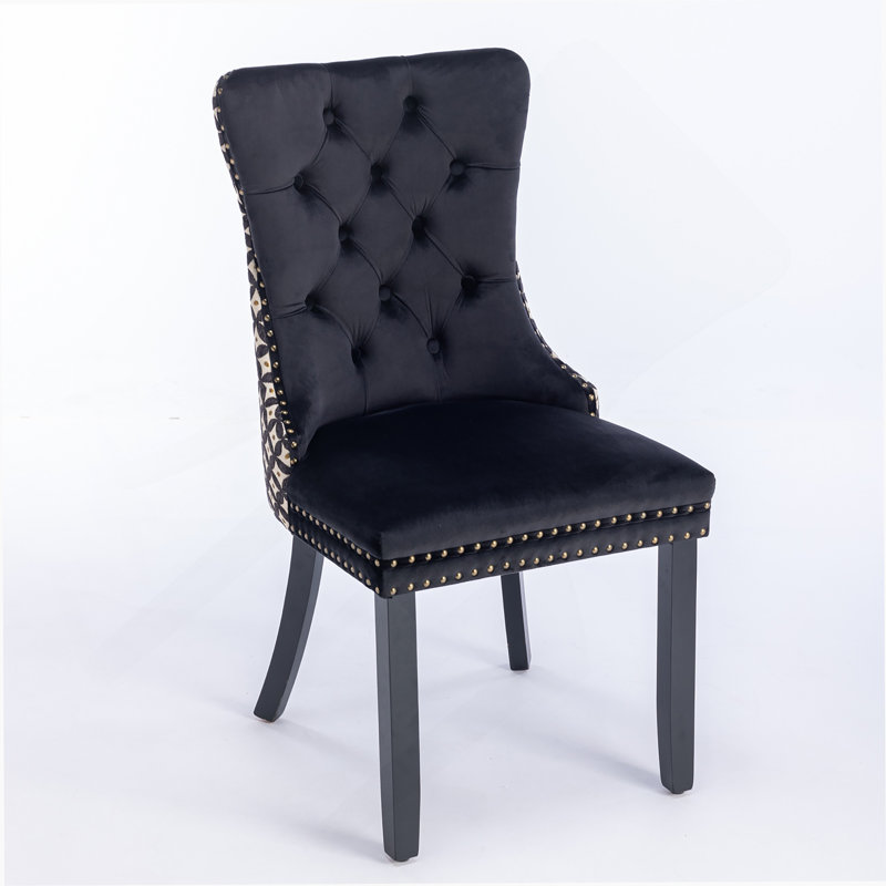 Classic Velvet Dining Chairs, Black Velvet