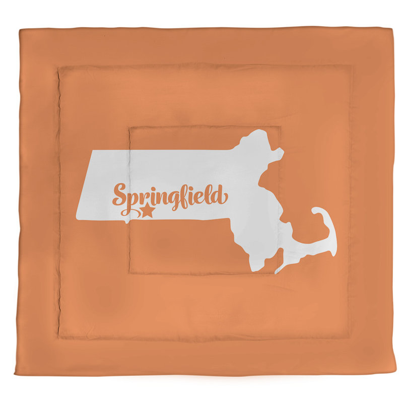 Modern & Contemporary Polyester Percale Comforter, King Comforter, Orange