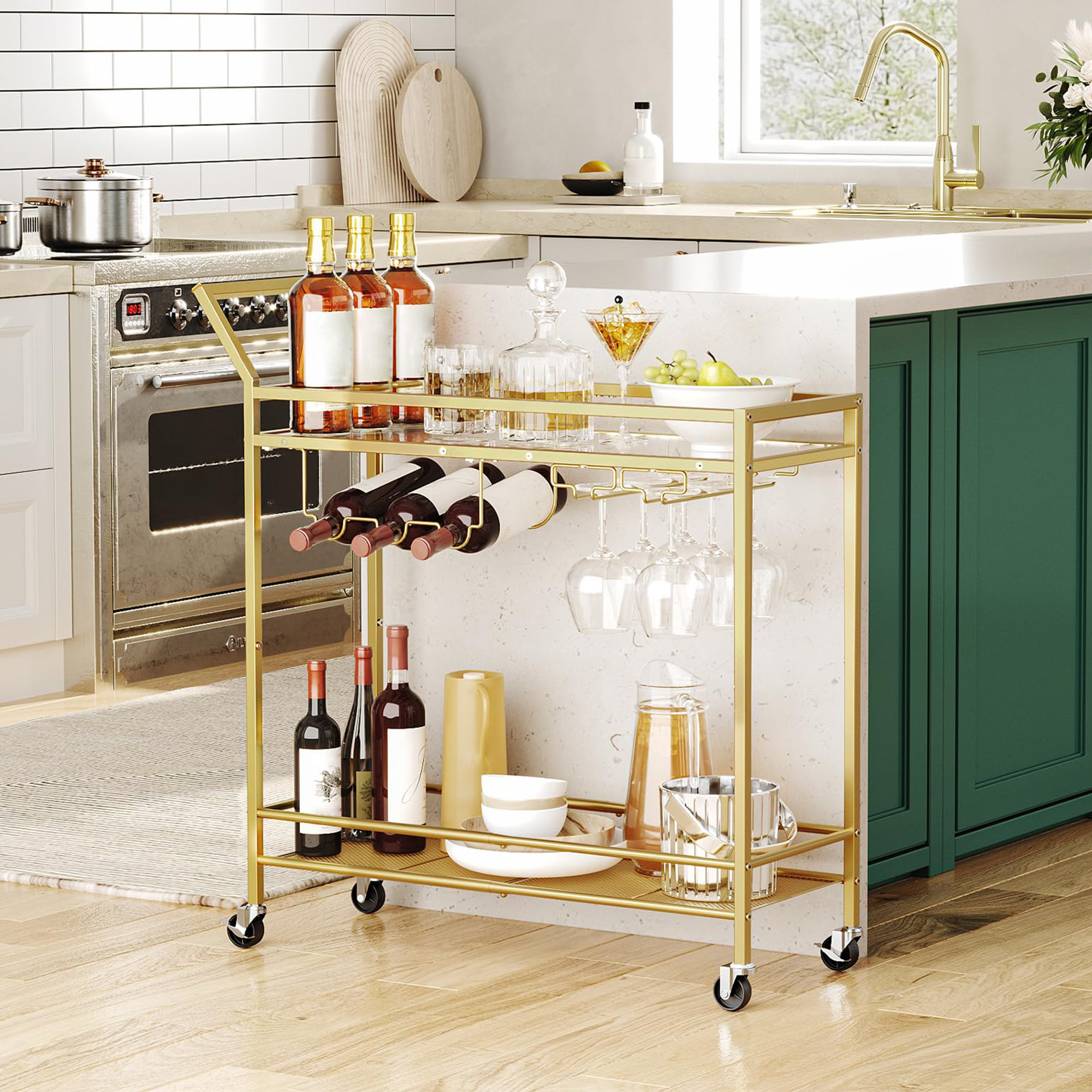 Mercer41 Ayriauna Metal Bar Cart | Wayfair