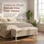Banc de rangement multifonctionnel, bois massif avec coussin en lin, banc à chaussures, couvercle à couvercle relevable, style Mid-Century moderne, finition beige-129181746-129181747