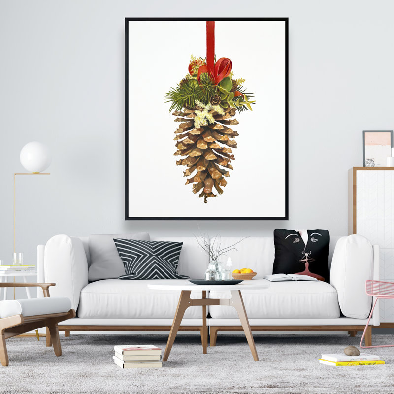 Cône de pin de Noël - décor de toile scandinave