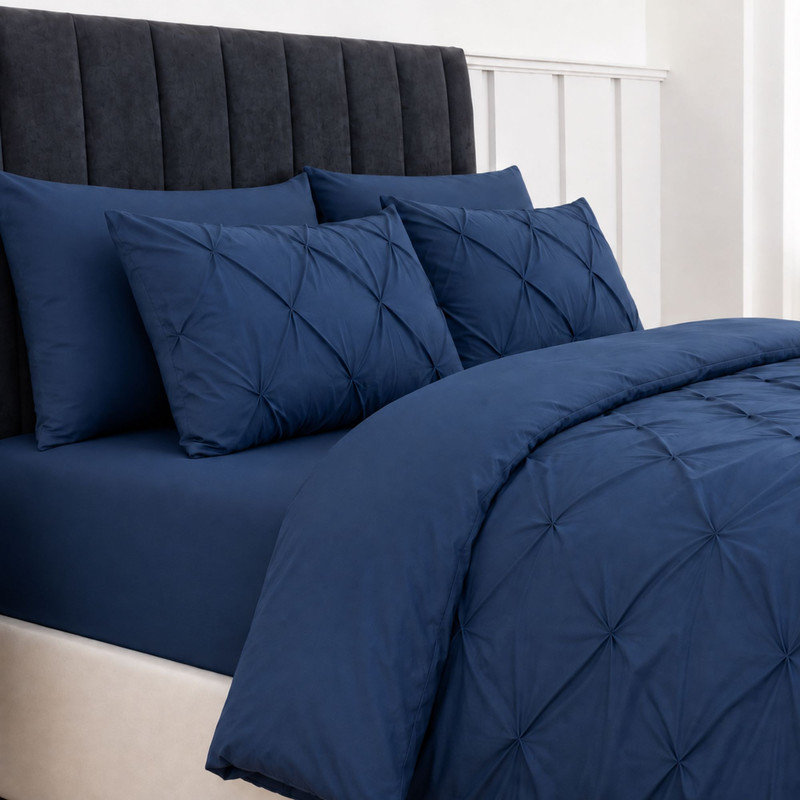MHG Living Luxury Pintuck Duvet Cover Set - Available Single/Double/King/Super King, Single