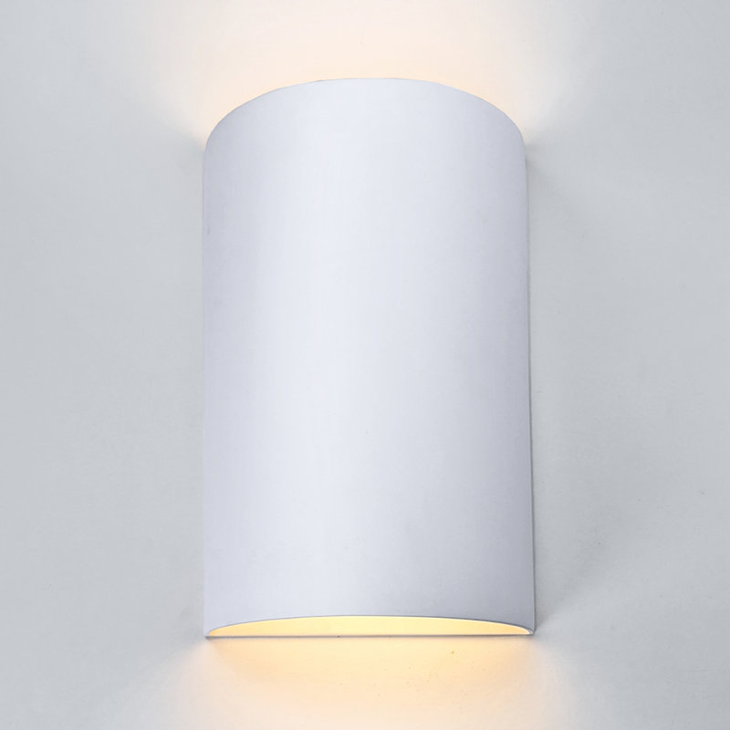 Cylinder Chios Up Down Light Wall Sconce Damp Rated for Indoor or Covered Outdoor Use, 13" H x 7.75" W x 4" D, Bare Bisque