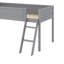 Lit mezzanine simple en bois avec DEL et bureau-1605320399